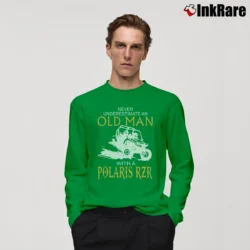 Men’s Old Man With Polaris Rzr Off Road Long-Sleeve Shirt in irish green | Sleek, Lightweight, Year-Round Wear