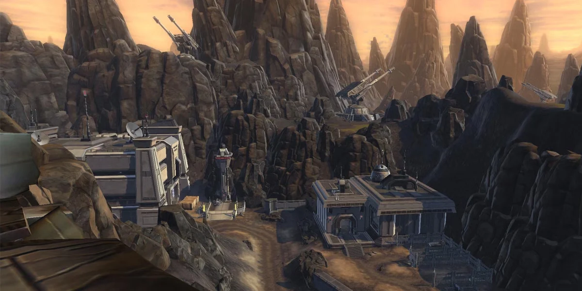 Old Republic military outpost during a period of rising galactic conflict