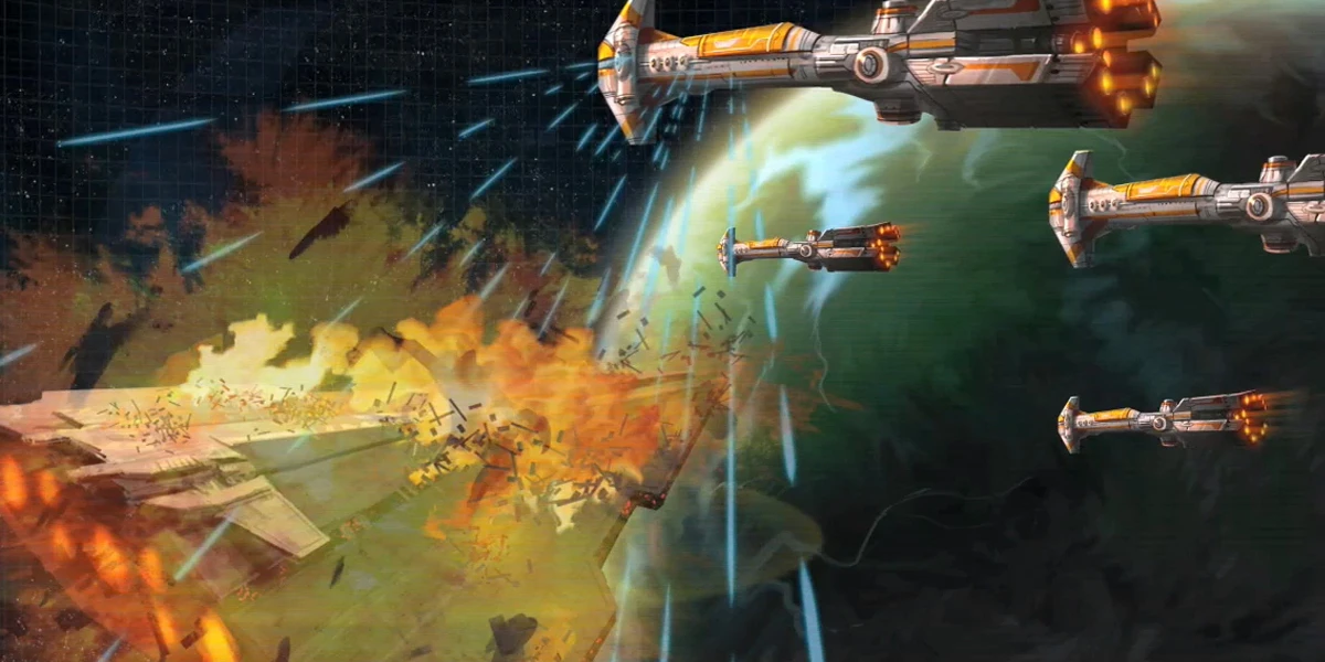 Large scale space battle during the Old Republic era