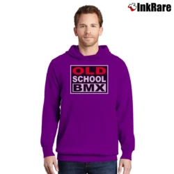 Men’s Old School BMX for Vintage Bike Enthusiasts Pullover Hoodie in purple | Cozy, Durable, Modern Fit