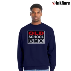 Men’s Old School BMX for Vintage Bike Enthusiasts Crewneck Sweatshirt in navy | Cozy Fabric, Clean Style