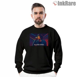 Oliver Sykes Neon Concert Portrait Shirt on graphic shirt for men graphic tee
