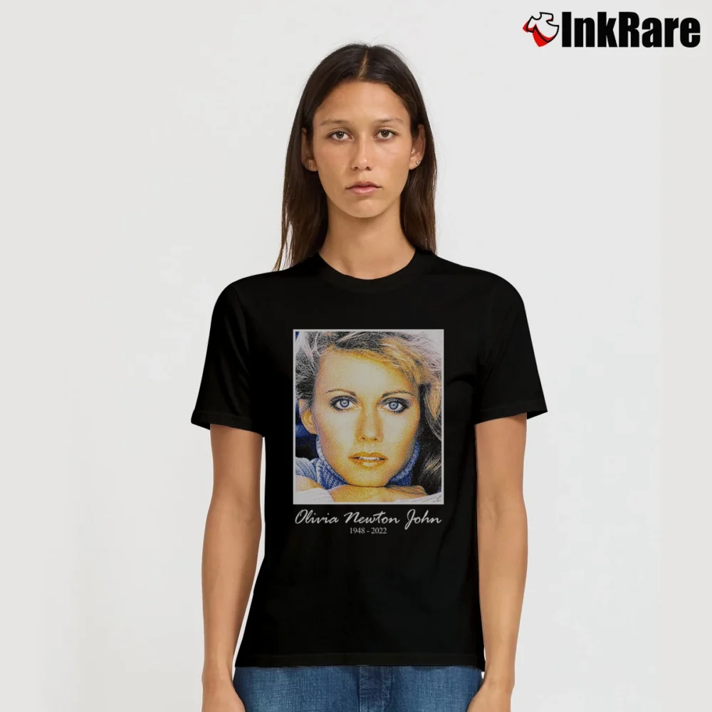 Women’s Olivia Newton John Retro Signature T-Shirt in black | Soft, Flattering Fit