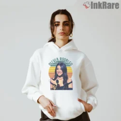 Olivia Rodrigo Award Night Retro Stripe Circle Shirt on white hoodie for women graphic tee