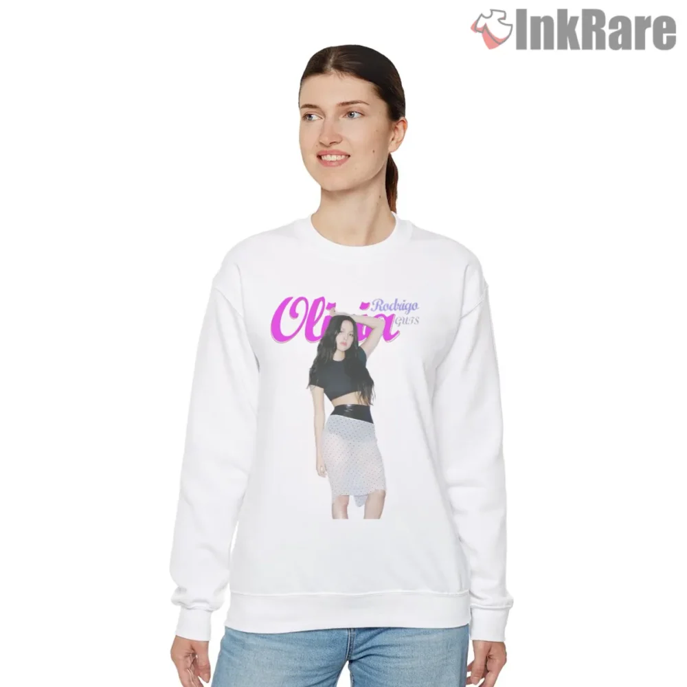 Olivia Rodrigo Guts Era Magazine Cover Pink Dress Shirt on graphic shirt for women graphic tee