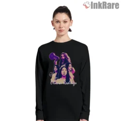 Olivia Rodrigo Guts Era Megaphone Collage Shirt on black long sleeve shirt for women graphic tee