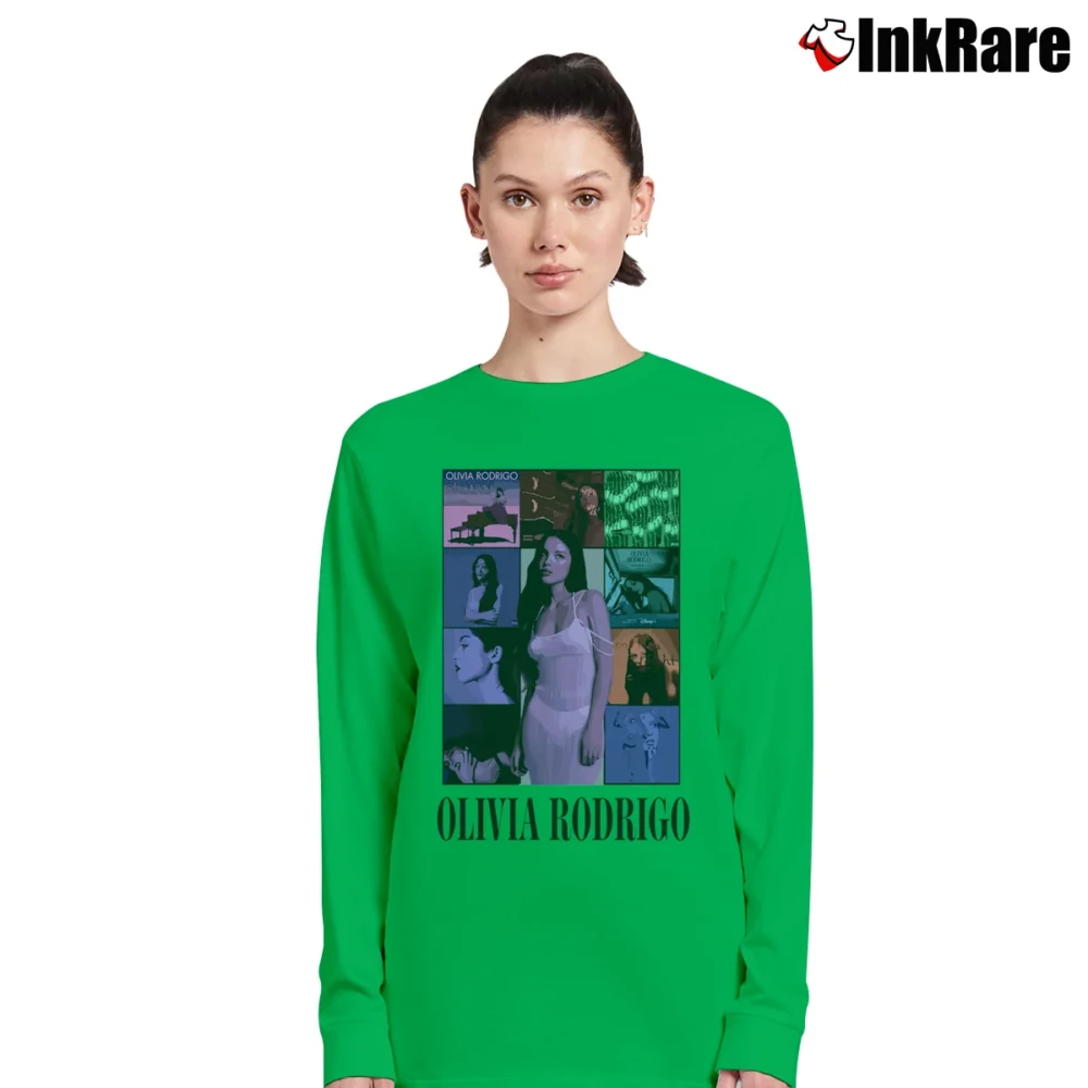 Women’s olivia rodrigo pop star fan Long-Sleeve Top in irish green | Sleek, Versatile, All-Season