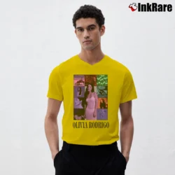 Men’s olivia rodrigo pop star fan V-Neck Tee in yellow | Sharp, Breathable, Everyday Staple