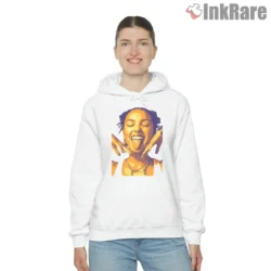 Olivia Rodrigo Retro Pop Art Singer Portrait Shirt on white hoodie for women graphic tee