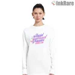 Olivia Rodrigo Stupid Emotional Obsessive Little Me Lyric Shirt on white long sleeve shirt for women graphic tee