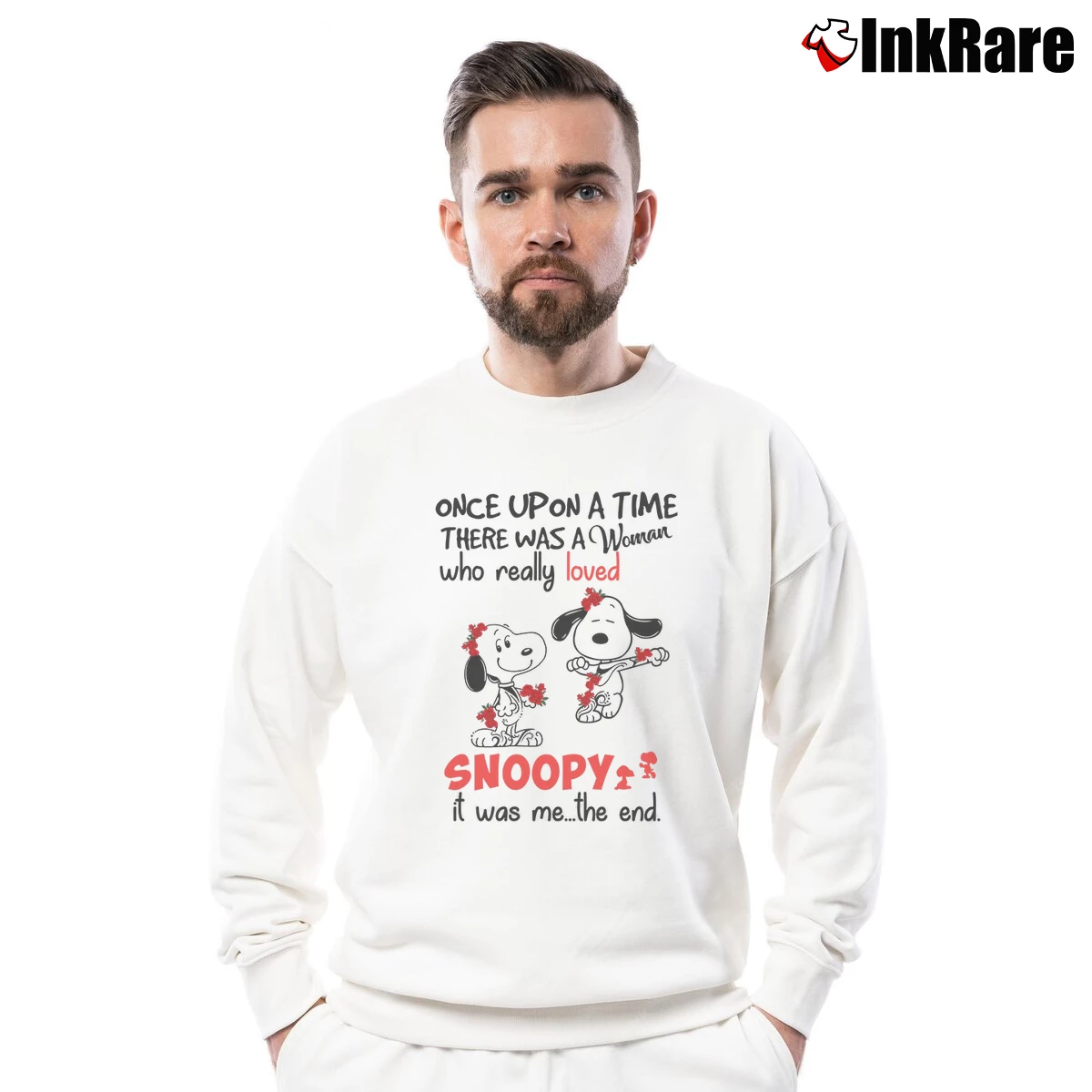 Once Upon A Time There Was A Woman Who Really Loved Snoopy It Was Me The End Men’s Crewneck Sweatshirt in white – Soft & Durable Men’s Once Upon A Time There Was A Woman Who Really Loved Snoopy It Was Me The End Crewneck Sweatshirt in white | Cozy Fabric, Clean Style