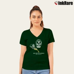 Women’s One For The Homies Quote Graphic V-Neck Tee in forest green | Chic Neckline, Soft Texture