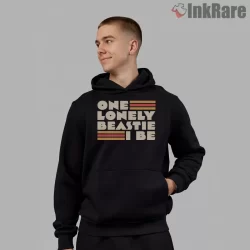 One Lonely Beastie I Be Striping Hip Hop Typography Shirt on black hoodie for men graphic tee