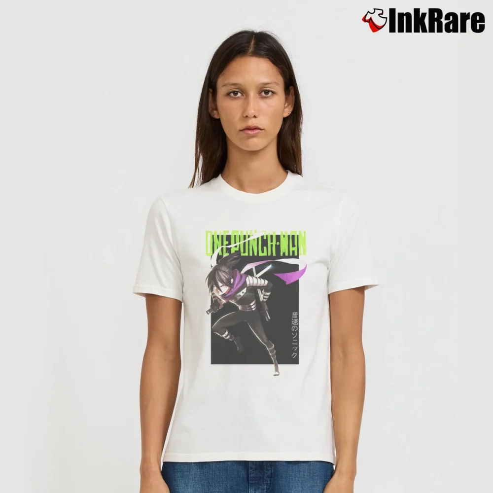 Women’s One Punch Man Sonic Ninja T-Shirt in white | Soft, Flattering Fit