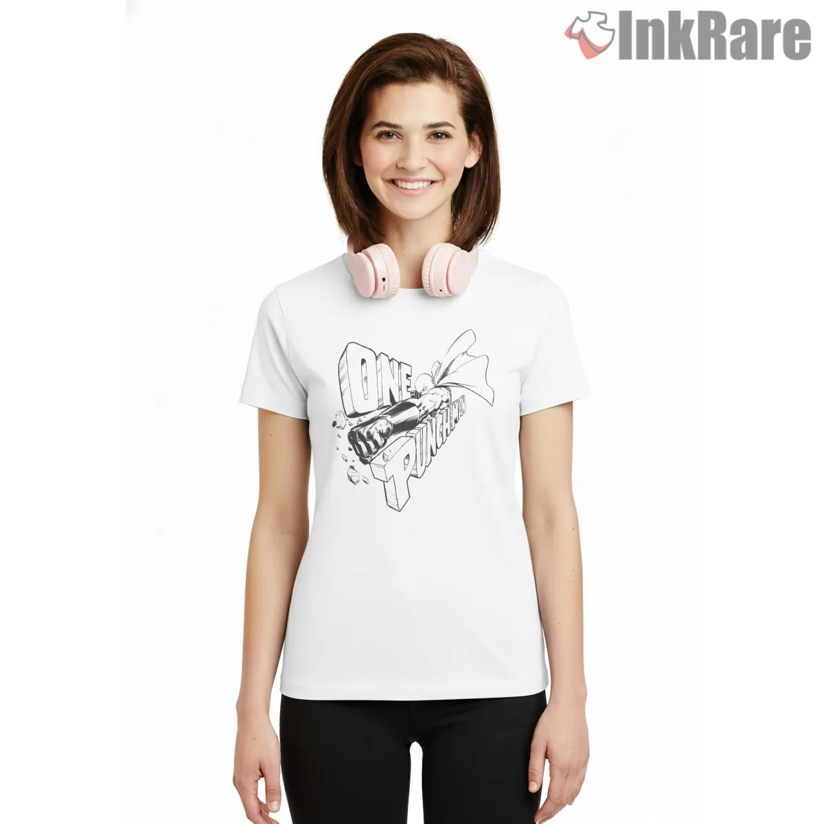 One Punch Strongest Hero Impact Shirt on white short sleeve shirt for women graphic tee
