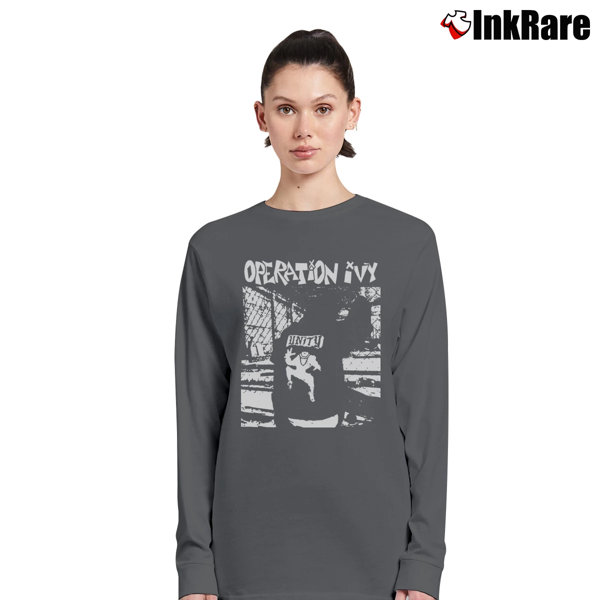 Women’s Operation Ivy Unity Long-Sleeve Top in charcoal | Sleek, Versatile, All-Season