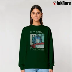 Women’s Optimus Prime 80s Transformers Relaxed Sweatshirt in forest green | Soft, Laid-Back Vibe
