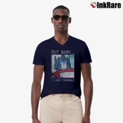 Men’s Optimus Prime 80s Transformers V-Neck Tee in navy | Sharp, Breathable, Everyday Staple