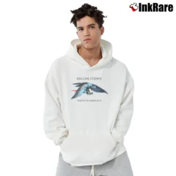 Men’s Original 1975 The Rolling Stones Concert Tour Rock Pullover Hoodie in white | Cozy, Durable, Modern Fit