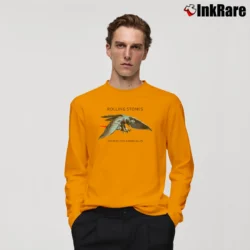 Men’s Original 1975 The Rolling Stones Concert Tour Rock Long-Sleeve Shirt in orange | Sleek, Lightweight, Year-Round Wear
