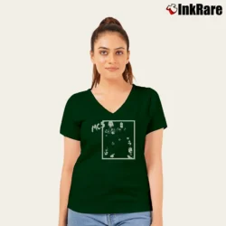 Women’s Original MC5 Vintage 80s Band V-Neck Tee in forest green | Chic Neckline, Soft Texture