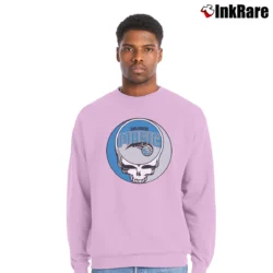 Men’s Orlando Magic Basketball Grateful Dead Steal Your Face for Music and Sports Fans Crewneck Sweatshirt in light pink | Cozy Fabric, Clean Style