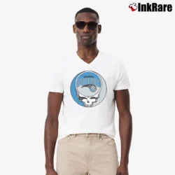 Men’s Orlando Magic Basketball Grateful Dead Steal Your Face for Music and Sports Fans V-Neck Tee in white | Sharp, Breathable, Everyday Staple