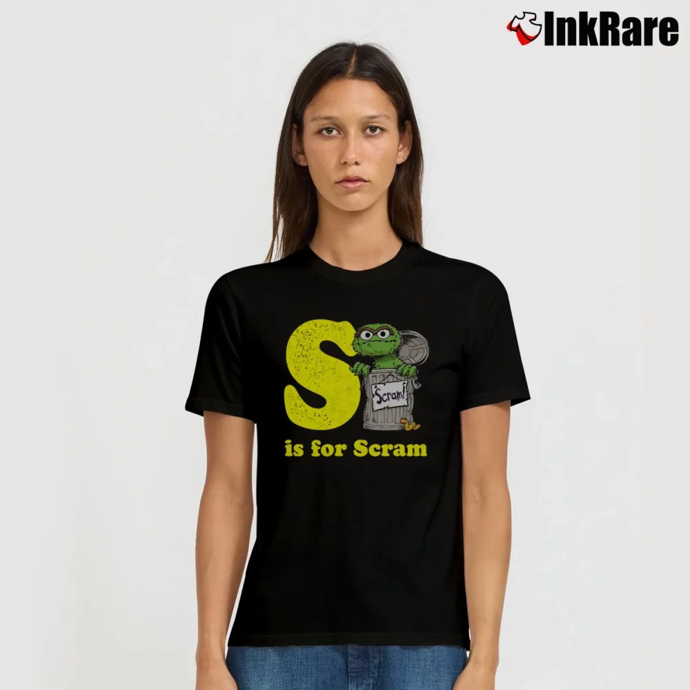 Women’s Oscar The Grouch Scram Sesame Street Signature T-Shirt in black | Soft, Flattering Fit