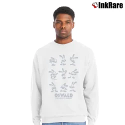 Men’s Oswald The Lucky Rabbit Disney Cartoon Crewneck Sweatshirt in white | Cozy Fabric, Clean Style