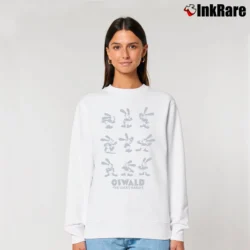 Women’s Oswald The Lucky Rabbit Disney Cartoon Relaxed Sweatshirt in white | Soft, Laid-Back Vibe