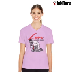 Women’s Otis Redding Love R Soul V-Neck Tee in light pink | Chic Neckline, Soft Texture