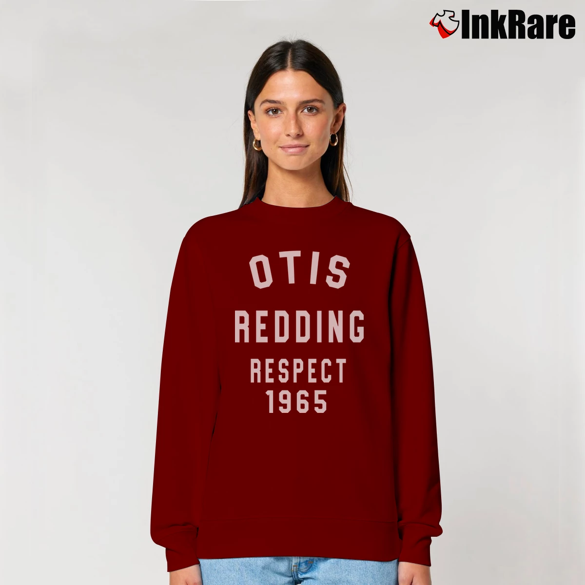Women’s Otis Redding Respect 1965 Relaxed Sweatshirt in maroon | Soft, Laid-Back Vibe