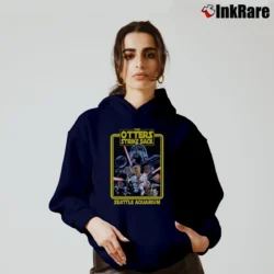 Women’s Otters Strike Back Seattle Aquarium Star Wars Parody Cozy Hoodie in navy | Warm, Structured, Stylish