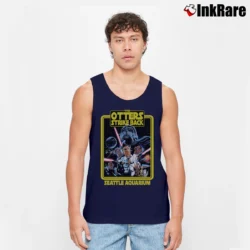 Men’s Otters Strike Back Seattle Aquarium Star Wars Parody Tank Top in navy | Breathable, Active-Friendly Design
