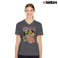 Women’s Otto Mann Simpsons V-Neck Tee in charcoal | Chic Neckline, Soft Texture