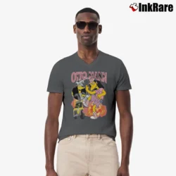 Men’s Otto Mann Simpsons V-Neck Tee in charcoal | Sharp, Breathable, Everyday Staple