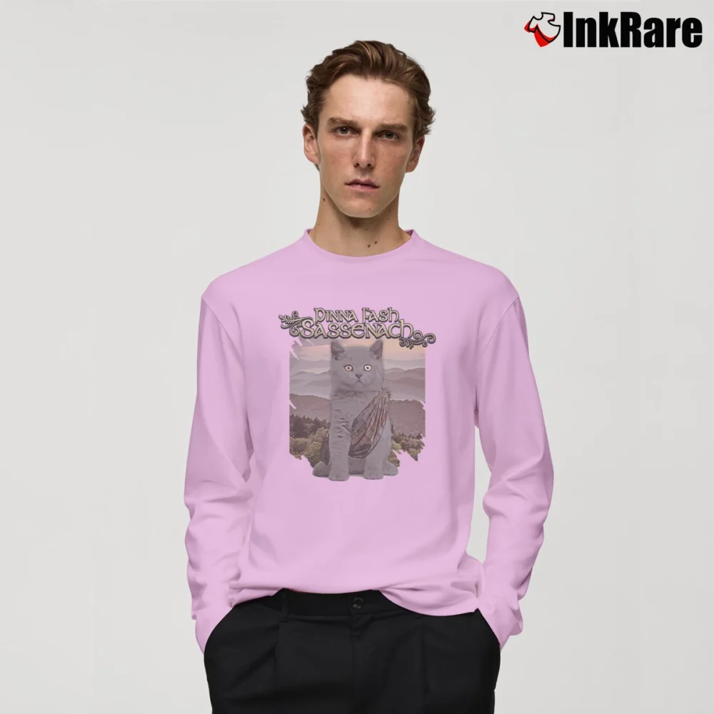 Men’s Outlander Adso The Cat Sassenach Long-Sleeve Shirt in light pink | Sleek, Lightweight, Year-Round Wear