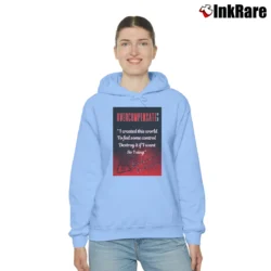 Women’s Overcompensate Twenty One Pilots Cozy Hoodie in light blue | Warm, Structured, Stylish