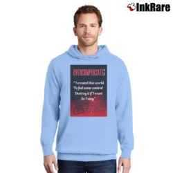 Men’s Overcompensate Twenty One Pilots Pullover Hoodie in light blue | Cozy, Durable, Modern Fit