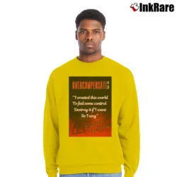 Men’s Overcompensate Twenty One Pilots Crewneck Sweatshirt in yellow | Cozy Fabric, Clean Style