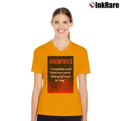 Women’s Overcompensate Twenty One Pilots V-Neck Tee in orange | Chic Neckline, Soft Texture