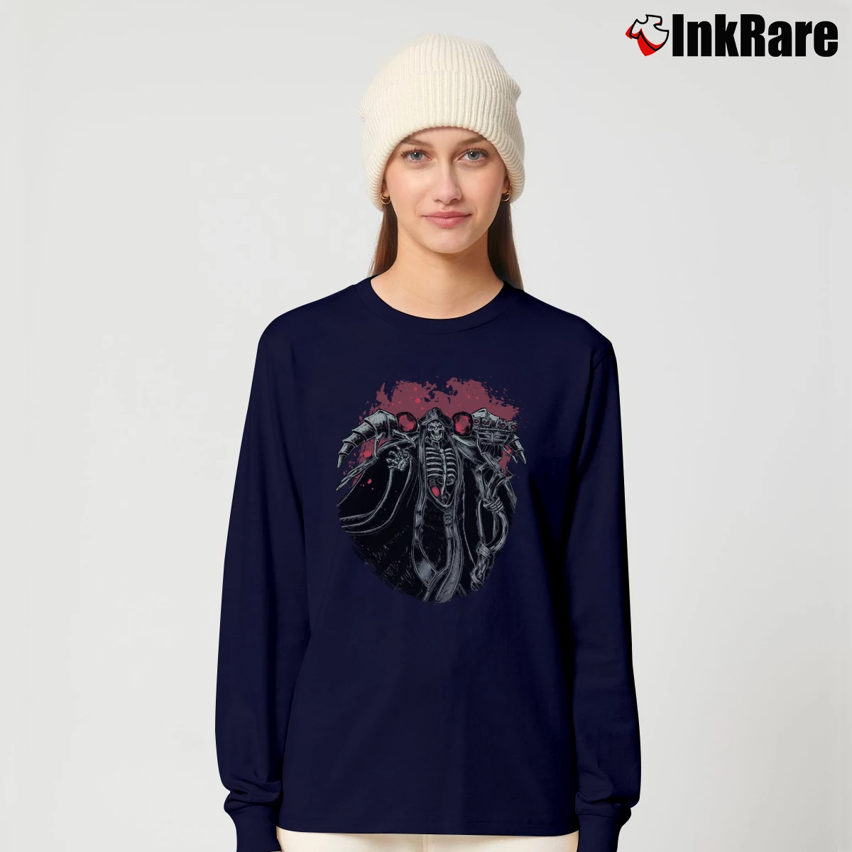 Women’s Overlord Ainz Ooal Gown Long-Sleeve Top in navy | Sleek, Versatile, All-Season