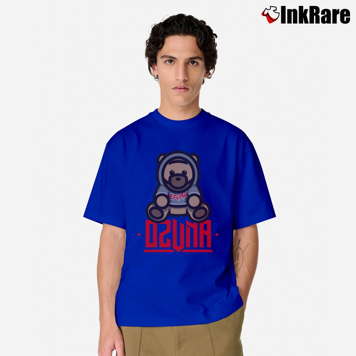 Men’s Ozuna Logo Bear Graphic Classic T-Shirt in royal blue | Soft, Breathable Everyday Wear