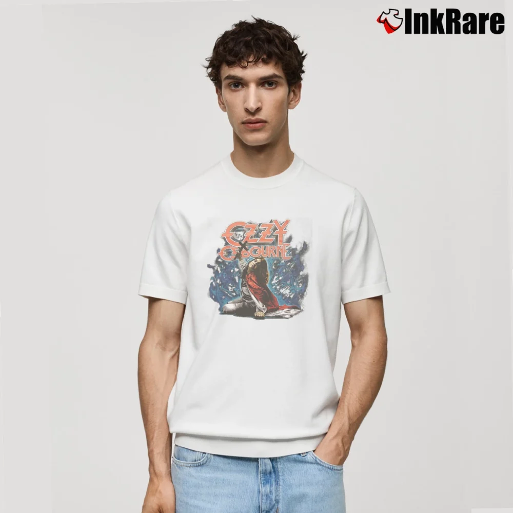 Men’s Ozzy Osbourne Blizzard Of Ozz Rock Classic T-Shirt in white | Soft, Breathable Everyday Wear
