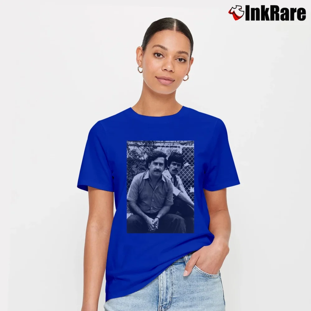 Women’s Pablo Escobar And Gustavo Medellin Cartel Signature T-Shirt in royal blue | Soft, Flattering Fit
