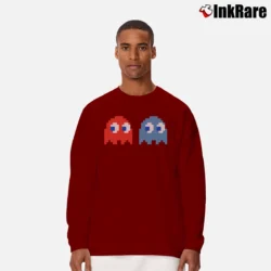 Men’s Pac - man Namco Long-Sleeve Shirt in maroon | Sleek, Lightweight, Year-Round Wear