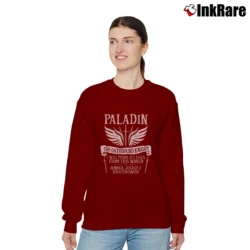 Women’s Paladin Class Dungeons And Dragons Rpg Fantasy Relaxed Sweatshirt in maroon | Soft, Laid-Back Vibe