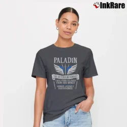 Women’s Paladin Oathbound Knight Dungeons And Dragons RPG Signature T-Shirt in charcoal | Soft, Flattering Fit