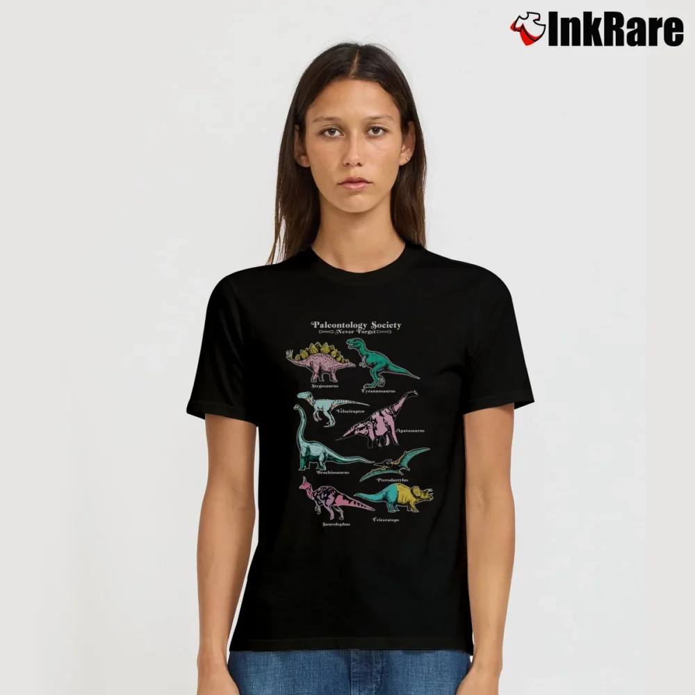 Women’s Paleontology Society Dinosaur Signature T-Shirt in black | Soft, Flattering Fit