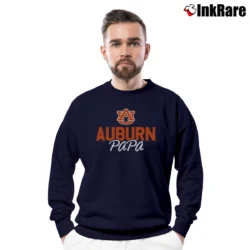 Men’s Papa Auburn Tigers Fan Crewneck Sweatshirt in navy | Cozy Fabric, Clean Style